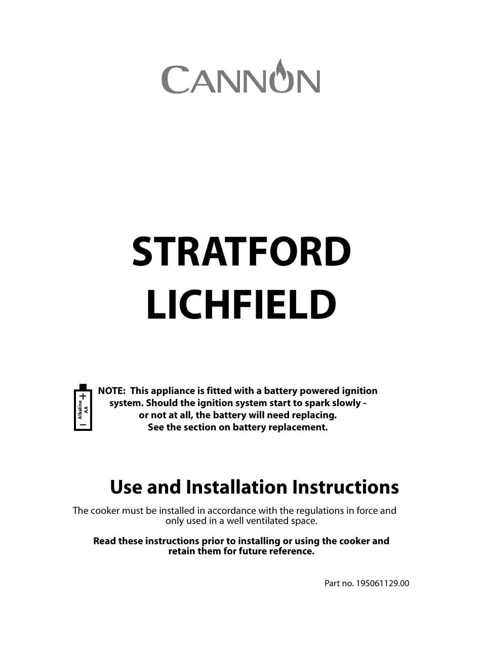 Cannon LICHFIELD 10908G User Manual | 28 pages