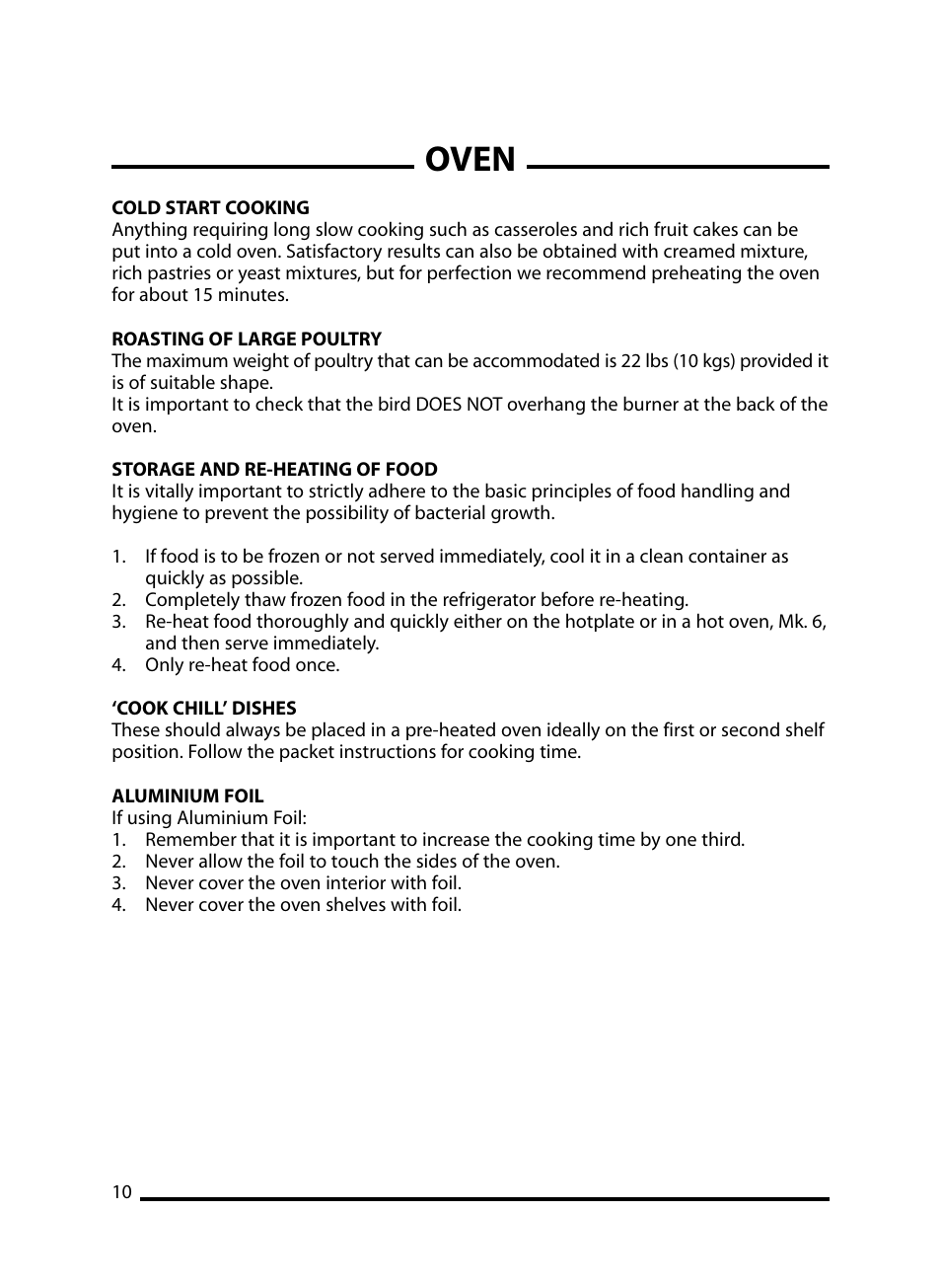 Oven | Cannon LICHFIELD 10908G User Manual | Page 10 / 28