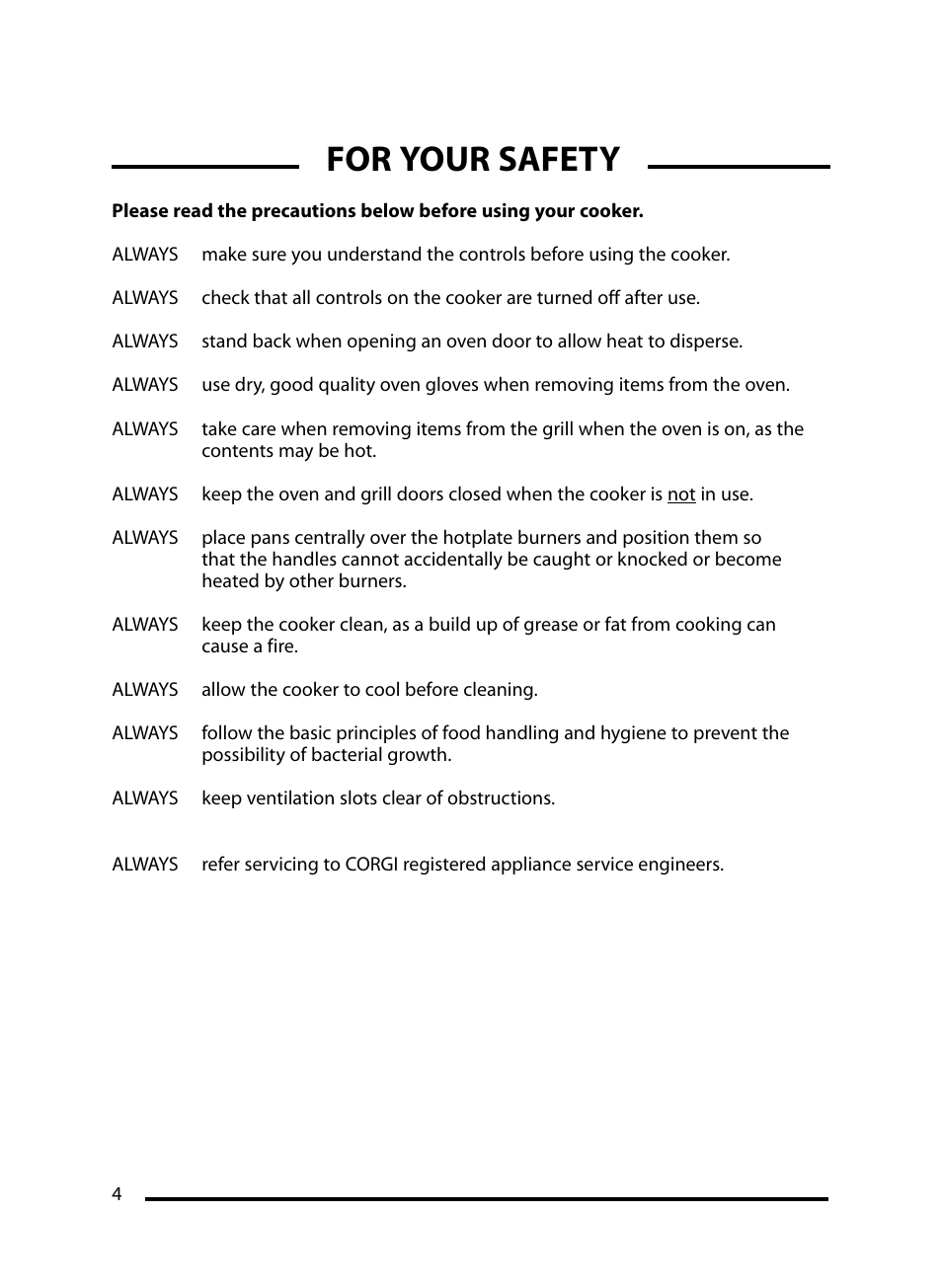 For your safety | Cannon LICHFIELD 10908G User Manual | Page 4 / 28