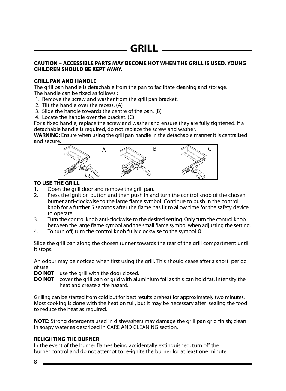 Grill | Cannon LICHFIELD 10908G User Manual | Page 8 / 28