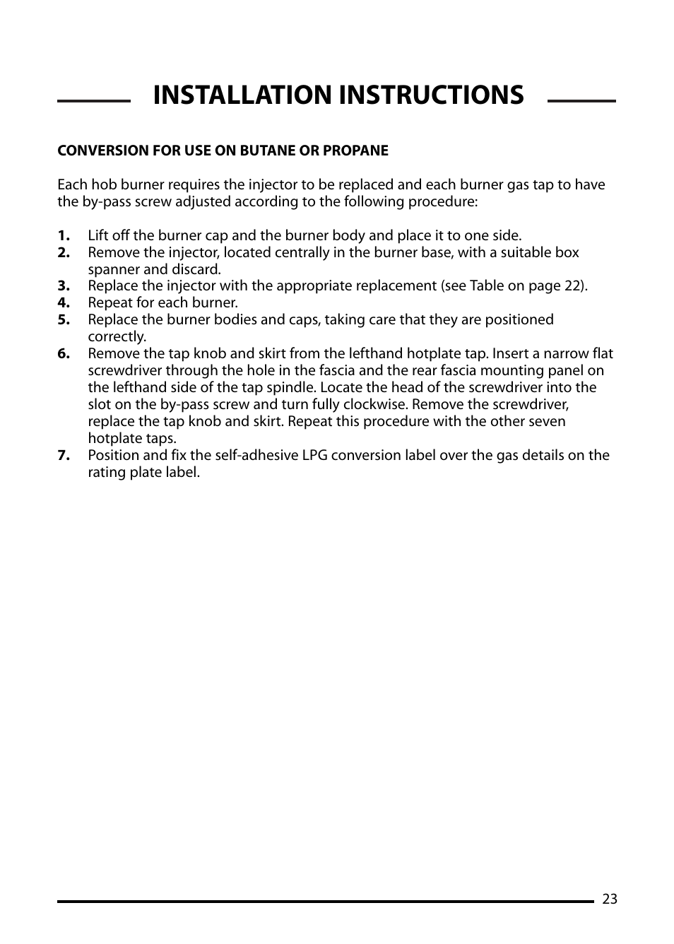 Installation instructions | Cannon ICON 1000 User Manual | Page 23 / 28