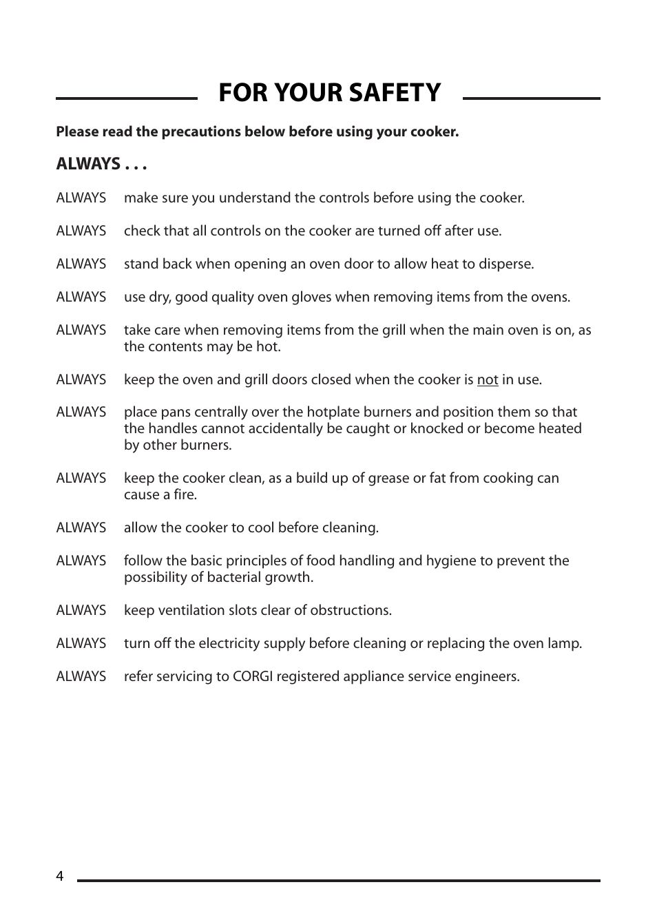 For your safety, Always | Cannon ICON 1000 User Manual | Page 4 / 28