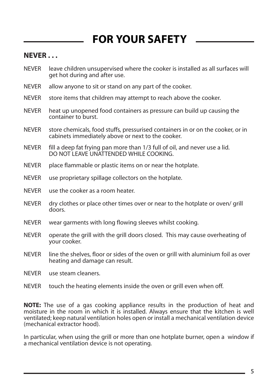 For your safety, Never | Cannon ICON 1000 User Manual | Page 5 / 28