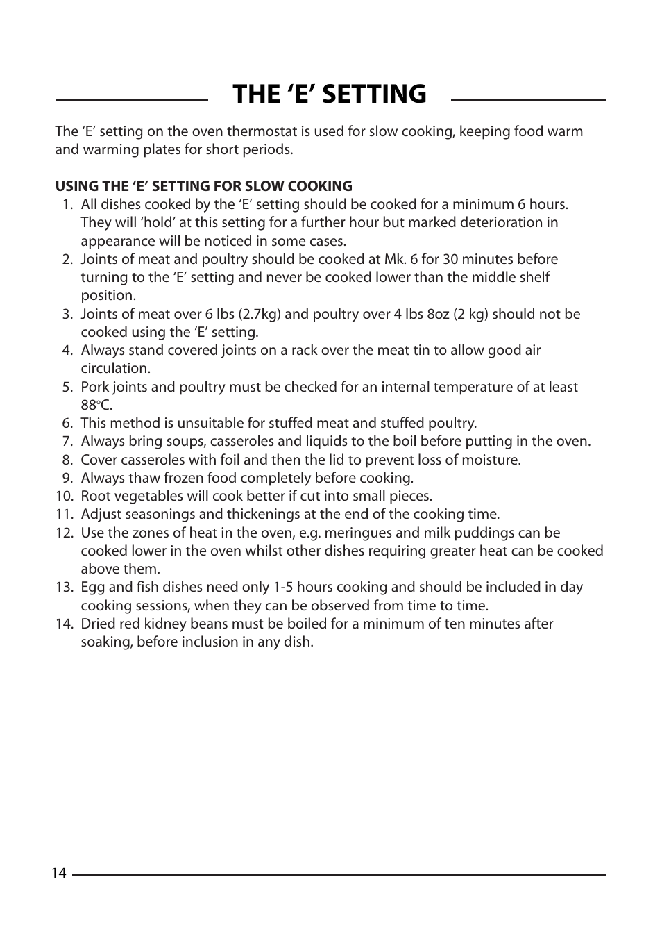 The ‘e’ setting | Cannon None User Manual | Page 14 / 24