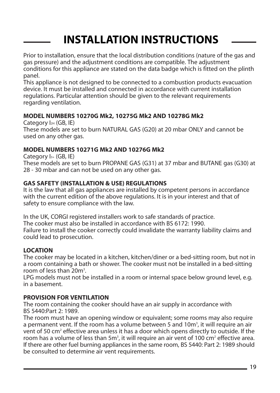 Installation instructions | Cannon None User Manual | Page 19 / 24