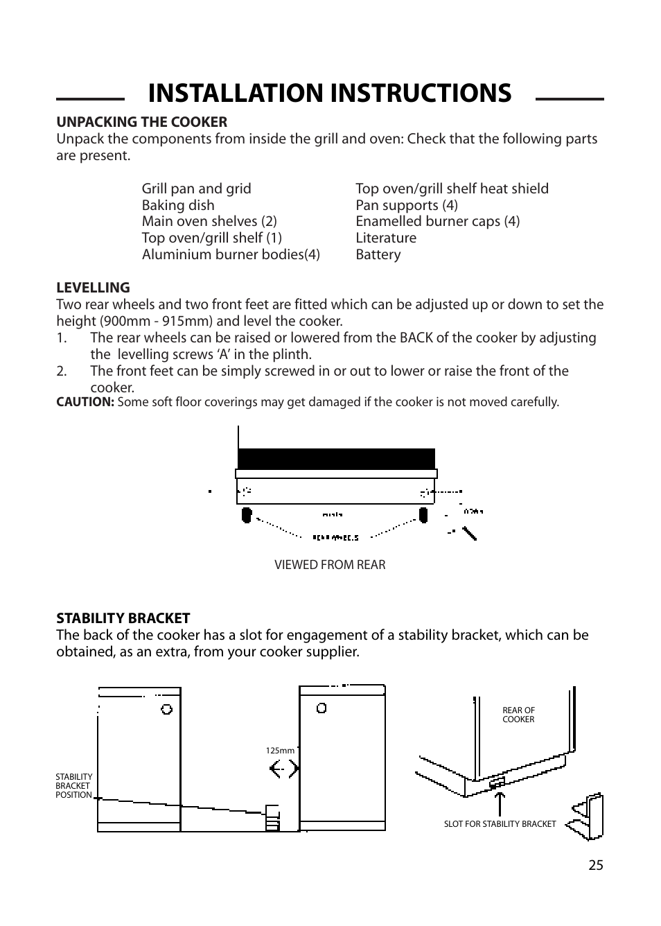 Installation instructions | Cannon WOBURN 10565G User Manual | Page 25 / 28