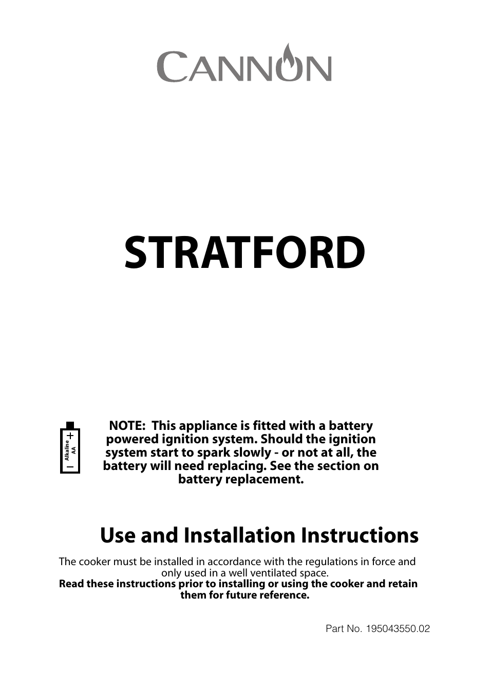 Cannon STRATFORD 10532G User Manual | 24 pages