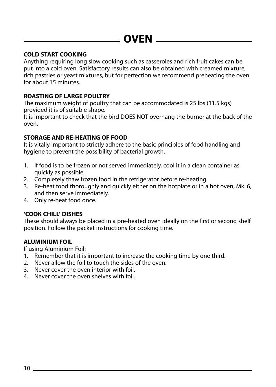 Oven | Cannon STRATFORD 10532G User Manual | Page 10 / 24