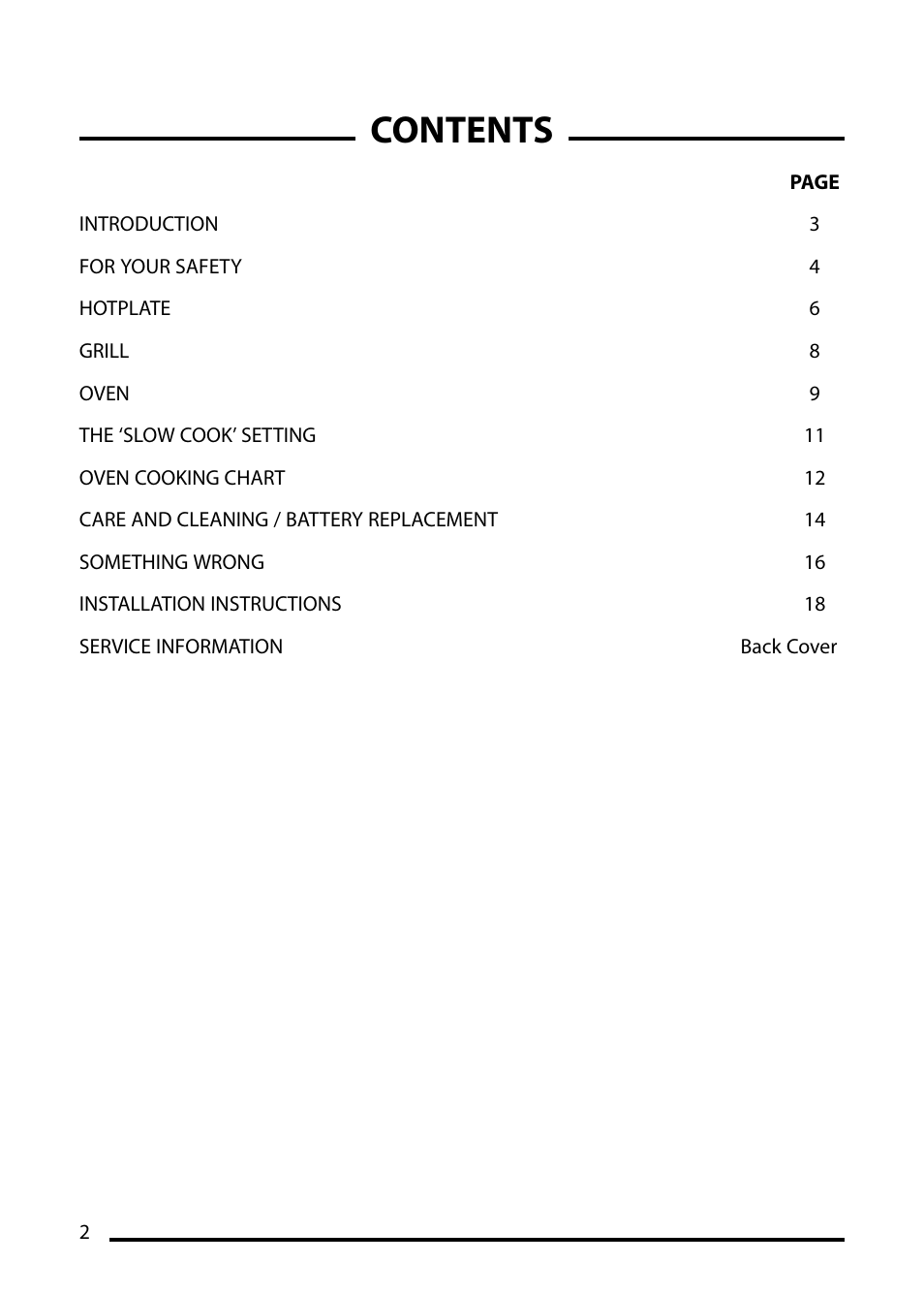 Cannon STRATFORD 10532G User Manual | Page 2 / 24