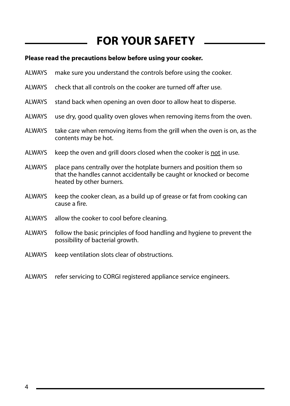 For your safety | Cannon STRATFORD 10532G User Manual | Page 4 / 24