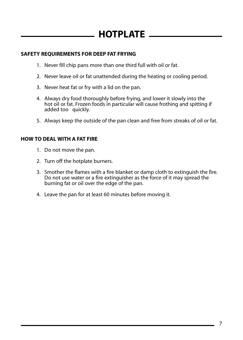 Hotplate | Cannon STRATFORD 10532G User Manual | Page 7 / 24