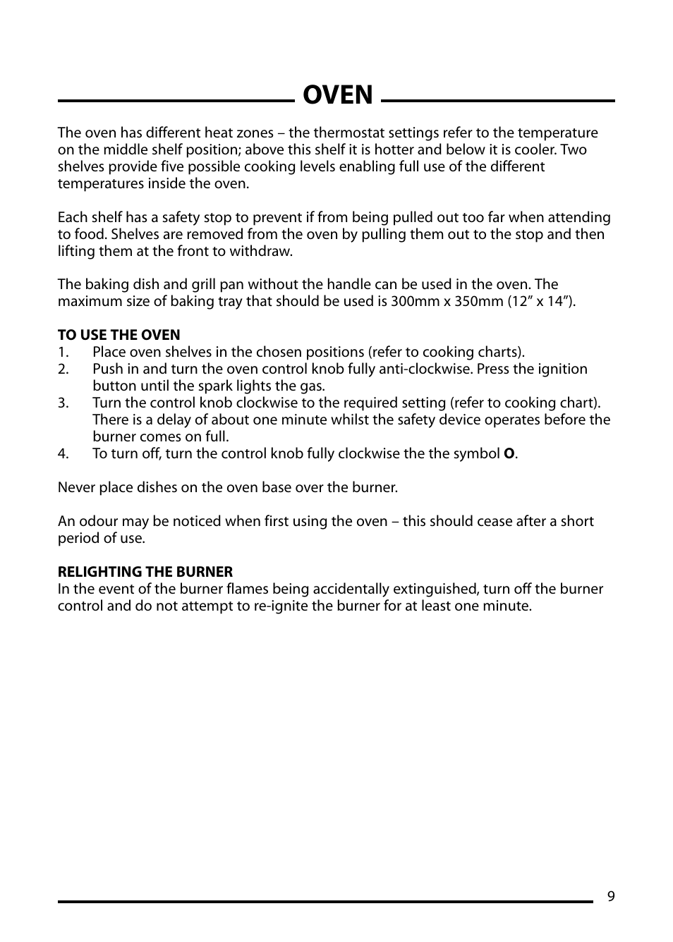 Oven | Cannon STRATFORD 10532G User Manual | Page 9 / 24