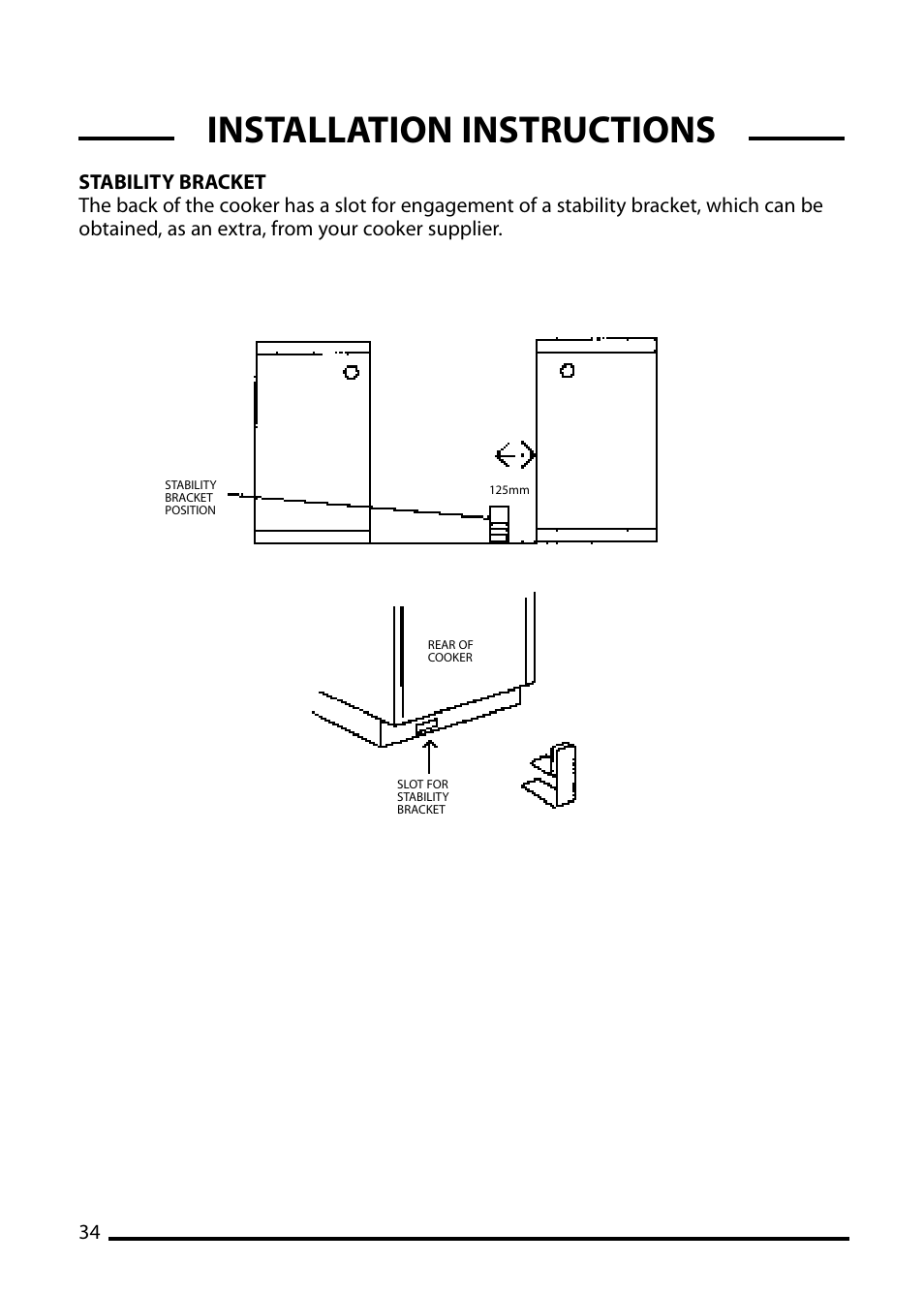 Installation instructions | Cannon PEMBROKE 10593G User Manual | Page 34 / 40