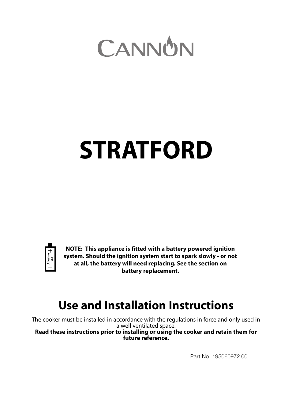 Cannon STRATFORD 10538G User Manual | 24 pages