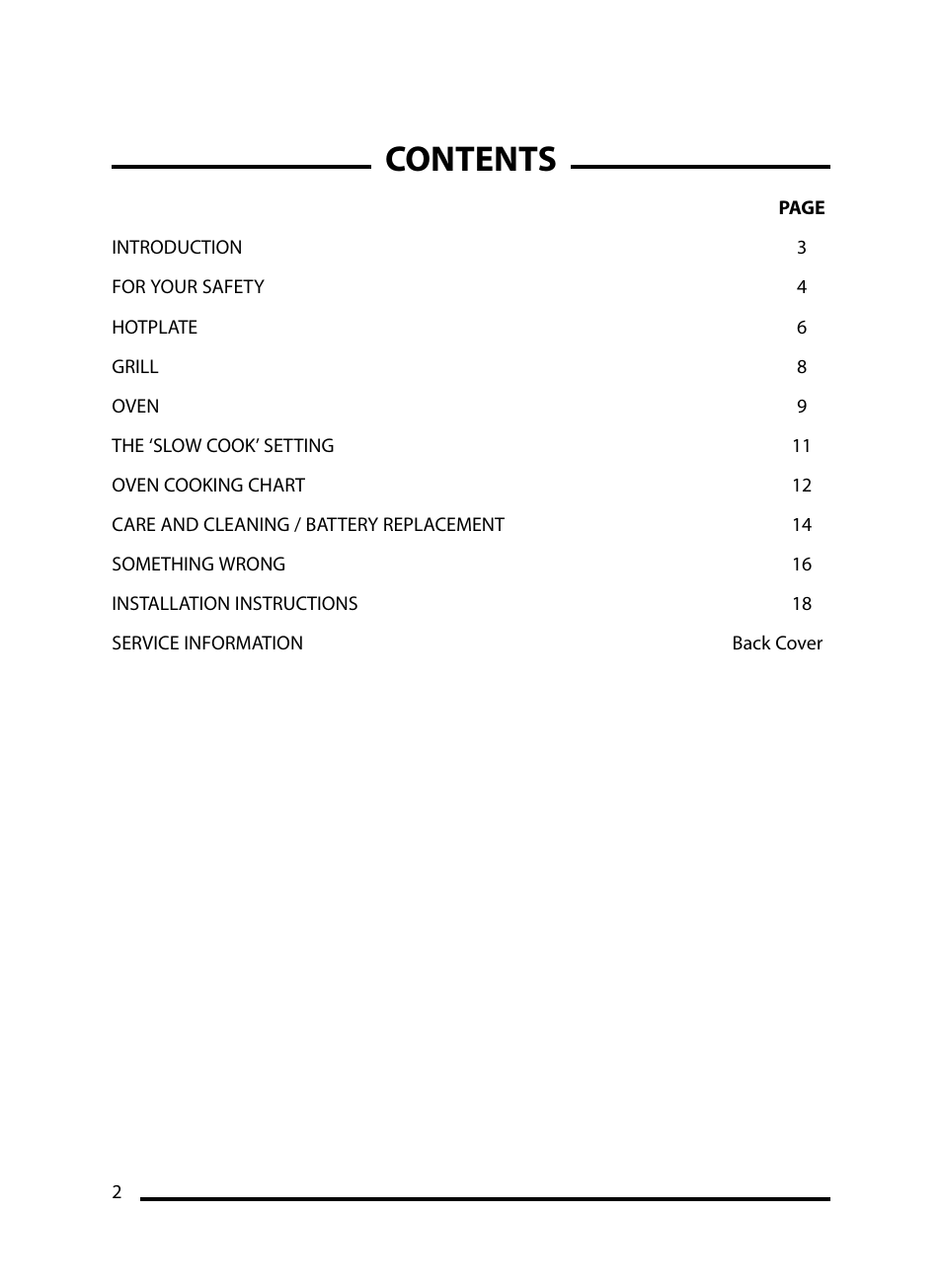 Cannon STRATFORD 10538G User Manual | Page 2 / 24