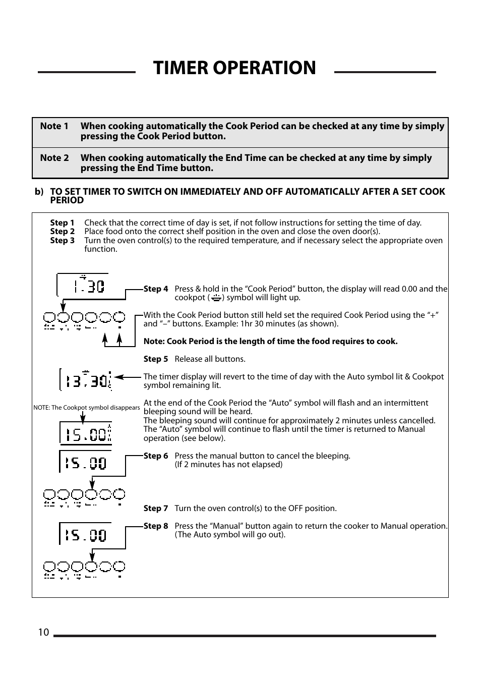 Timer operation | Cannon 10410G User Manual | Page 10 / 36