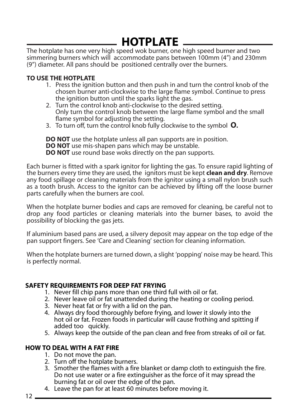 Hotplate | Cannon 10410G User Manual | Page 12 / 36