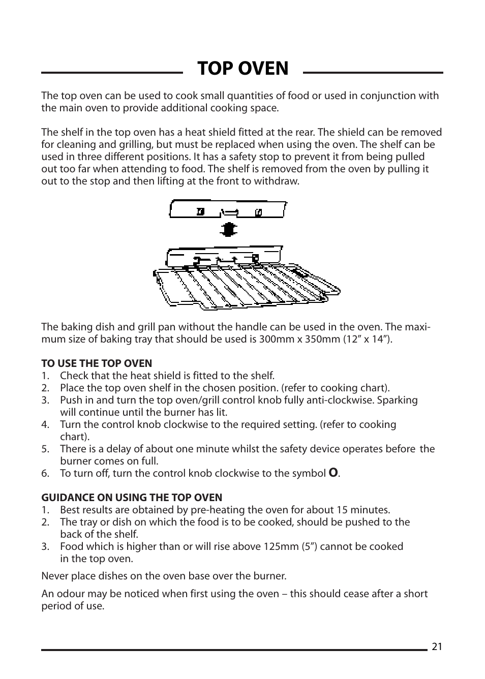 Top oven | Cannon 10410G User Manual | Page 21 / 36