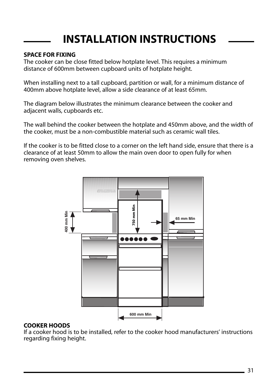 Installation instructions | Cannon 10410G User Manual | Page 31 / 36