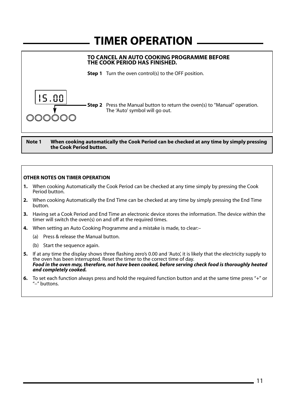 Timer operation | Cannon ICON 600 User Manual | Page 11 / 36