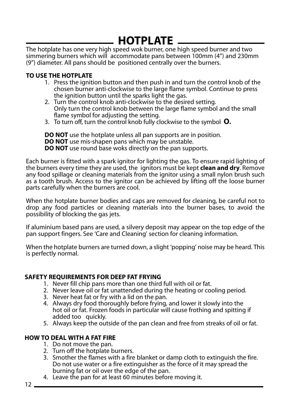 Hotplate | Cannon ICON 600 User Manual | Page 12 / 36