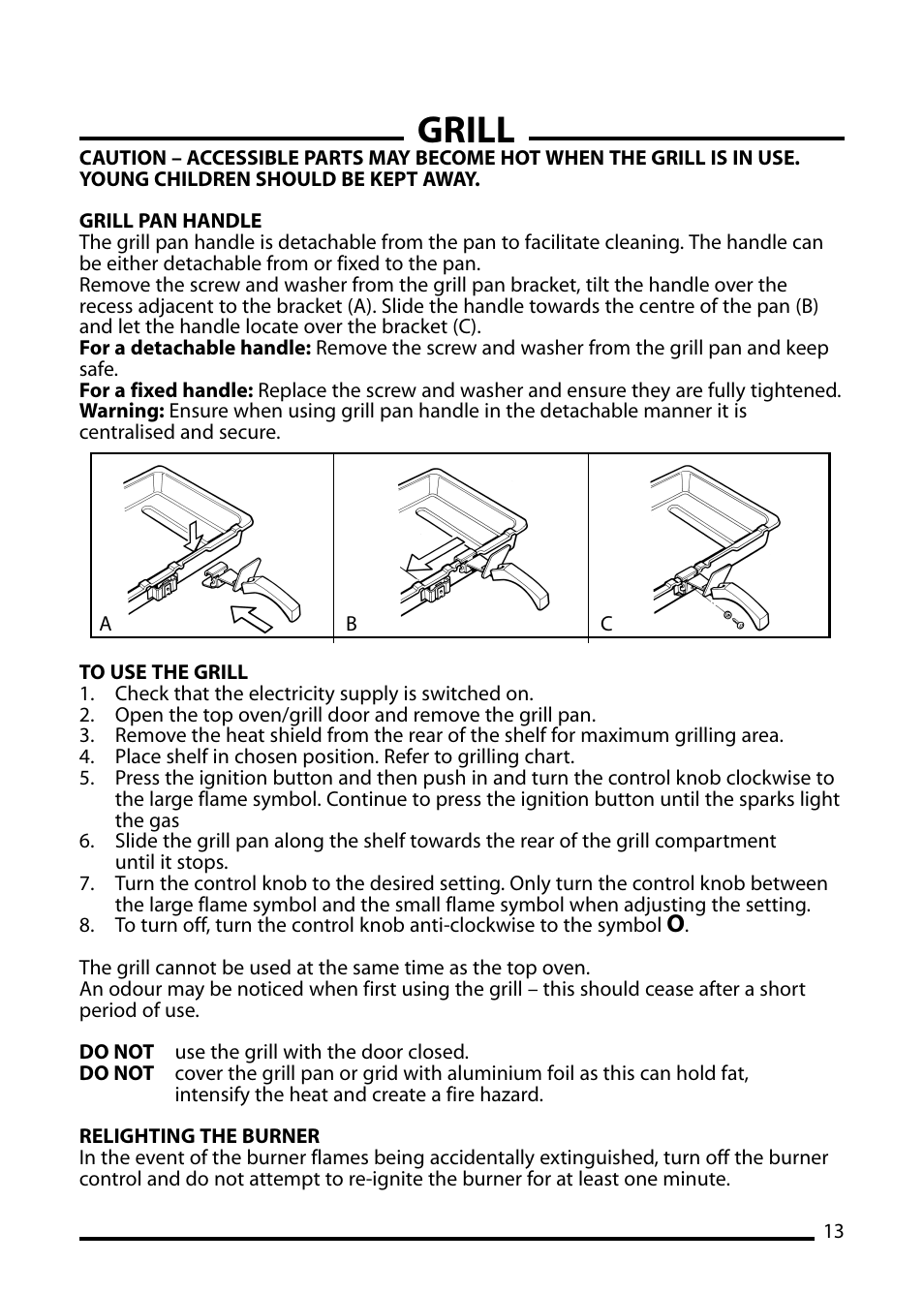 Grill | Cannon ICON 600 User Manual | Page 13 / 36