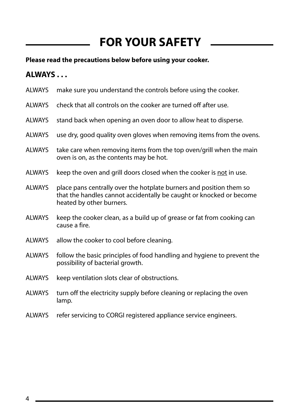 For your safety, Always | Cannon ICON 600 User Manual | Page 4 / 36