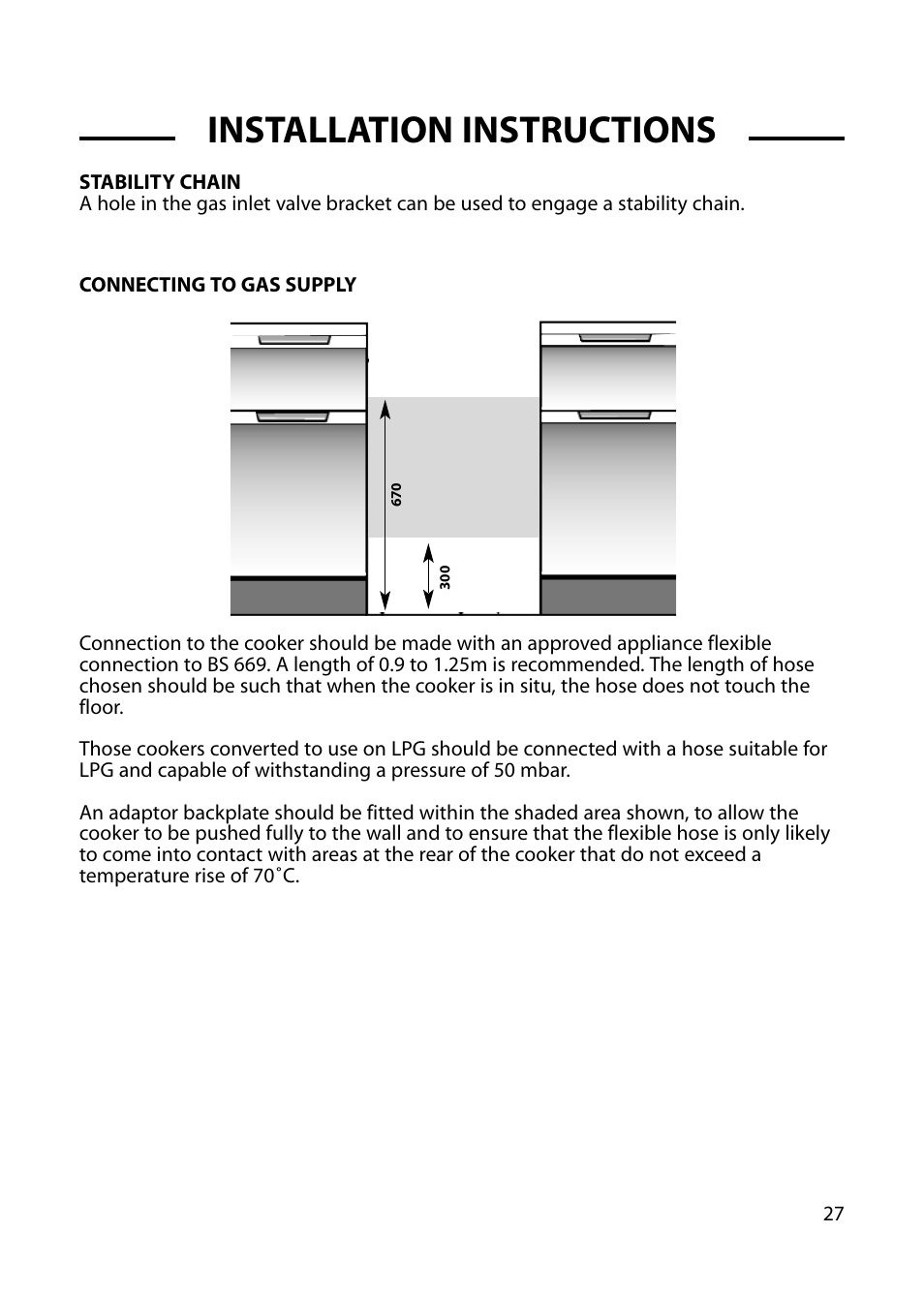 Installation instructions | Cannon HARROGATE C60DH User Manual | Page 27 / 32