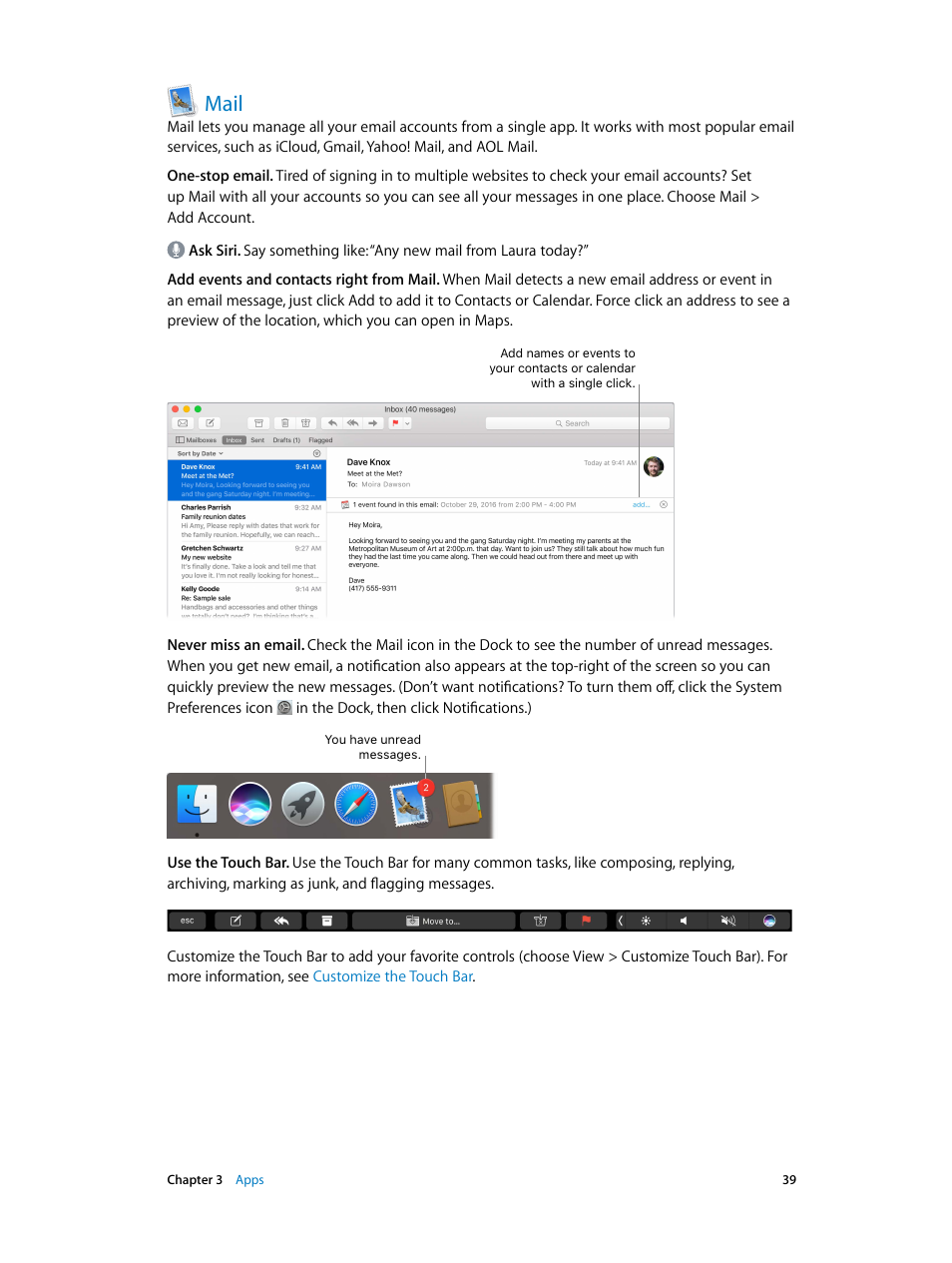 Mail, 39 mail | Apple MacBook Pro (15-inch, 2016) User Manual | Page 39 / 72