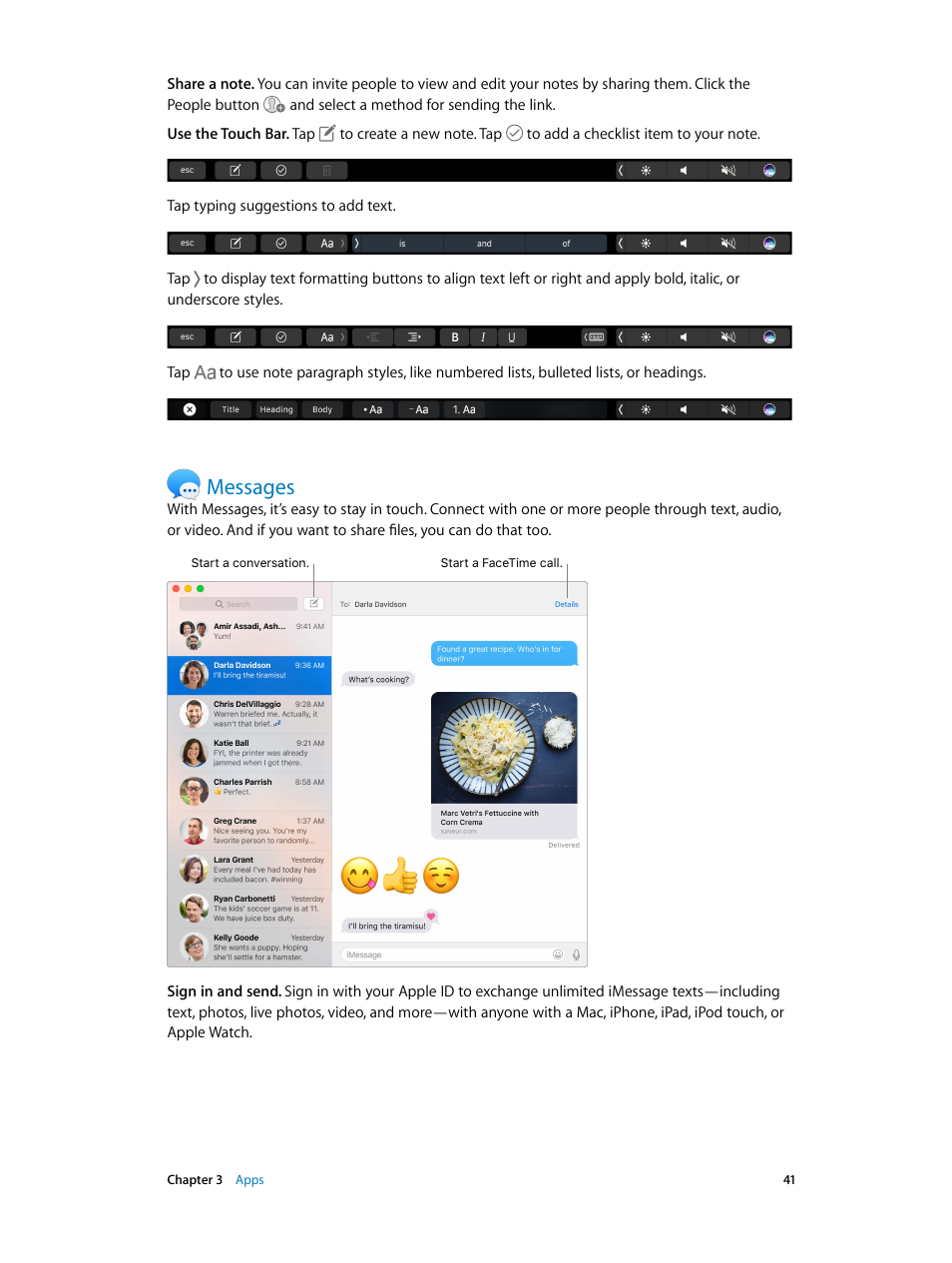 Messages, 41 messages | Apple MacBook Pro (15-inch, 2016) User Manual | Page 41 / 72