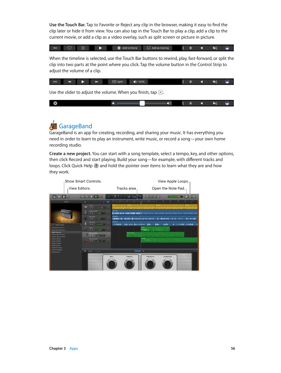 Garageband, 56 garageband | Apple MacBook Pro (15-inch, 2016) User Manual | Page 56 / 72