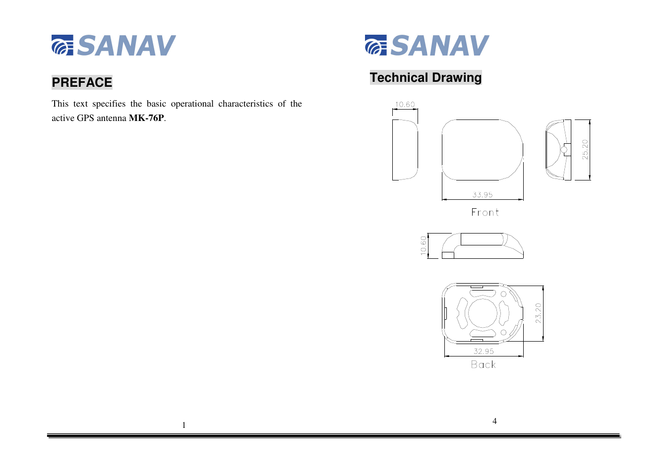 Preface, Technical drawing | San Jose Technology MK-76P User Manual | Page 2 / 3