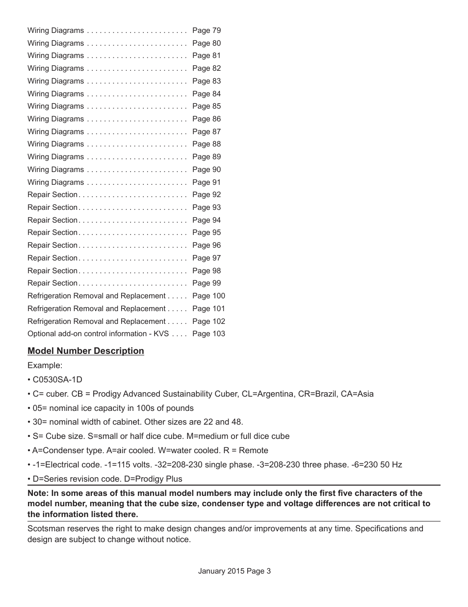 Scotsman Prodigy Series User Manual | Page 3 / 104