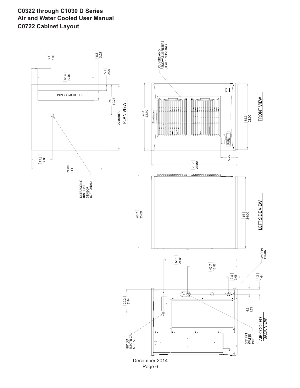 C0722 cabinet layout | Scotsman Prodigy Plus D Series User Manual | Page 7 / 23