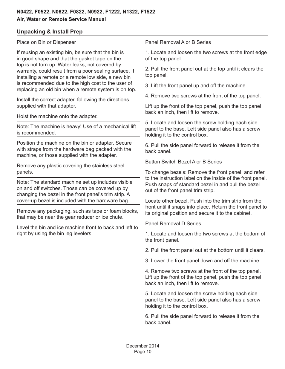 Scotsman Prodigy Plus D Series Service Manual User Manual | Page 10 / 54