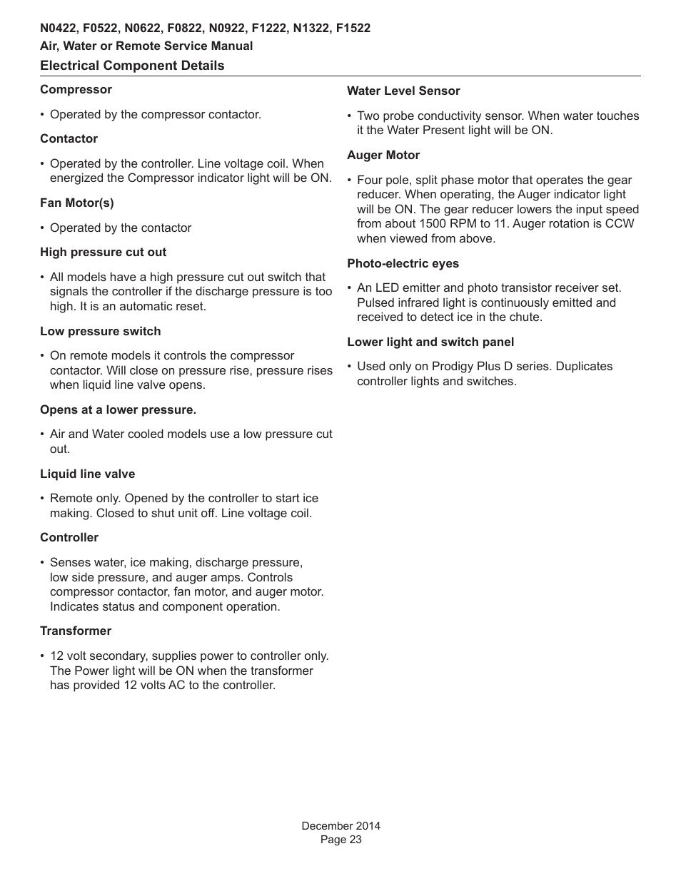 Scotsman Prodigy Plus D Series Service Manual User Manual | Page 23 / 54