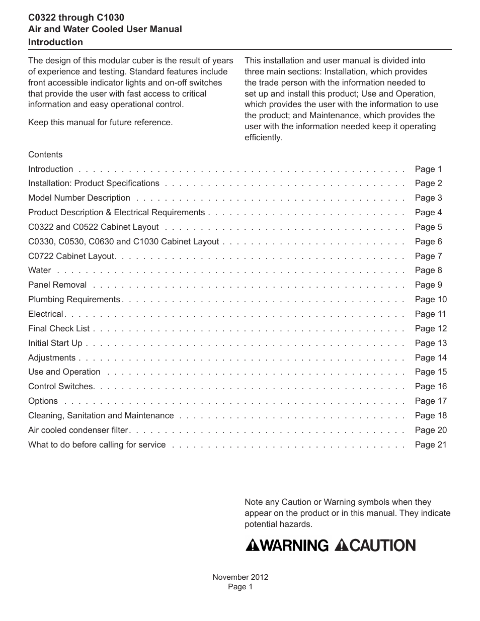 Scotsman C0322 User Manual | Page 2 / 23