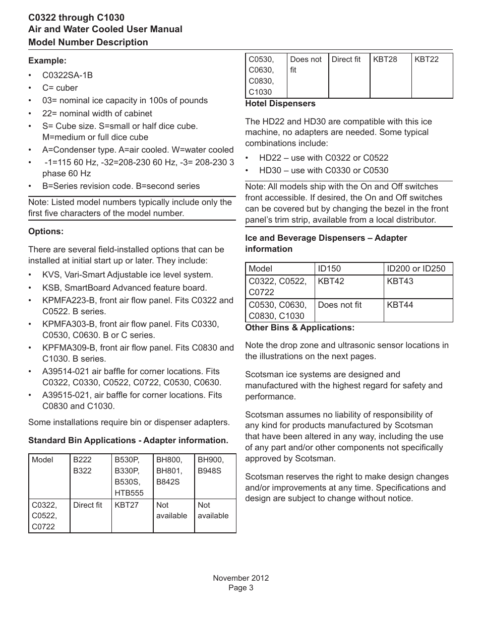 Scotsman C0322 User Manual | Page 4 / 23