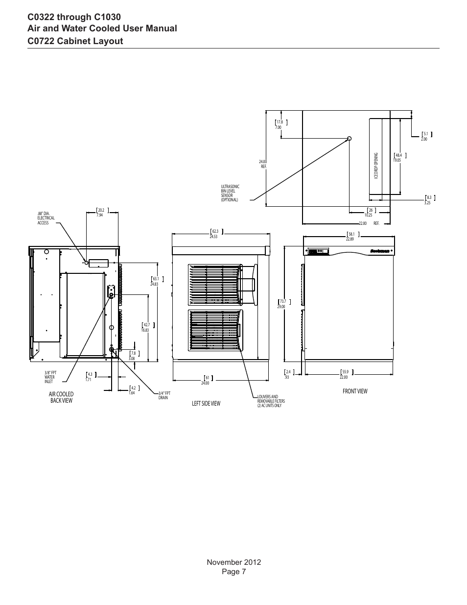 C0722 cabinet layout | Scotsman C0322 User Manual | Page 8 / 23