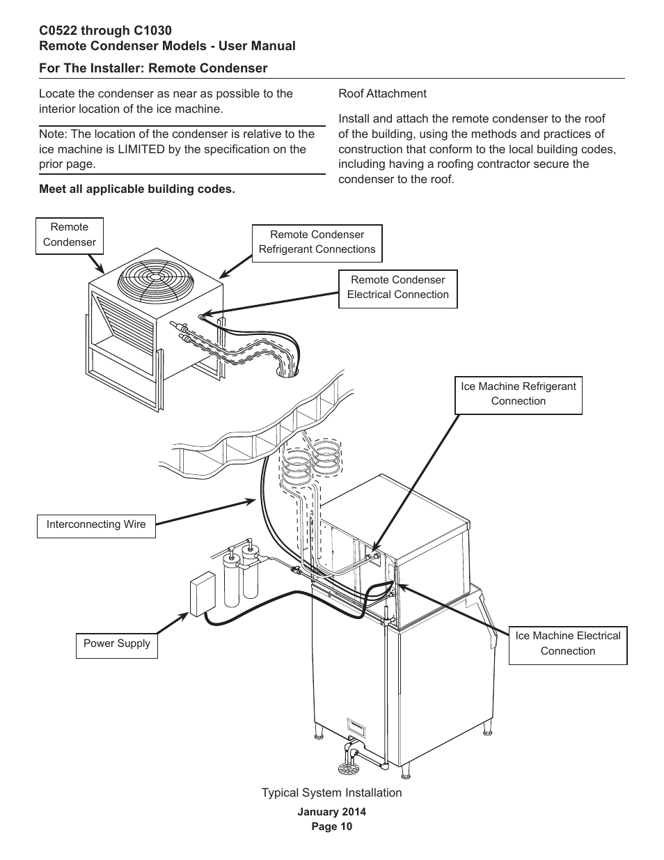 For the installer: remote condenser | Scotsman C0522R User Manual | Page 11 / 26