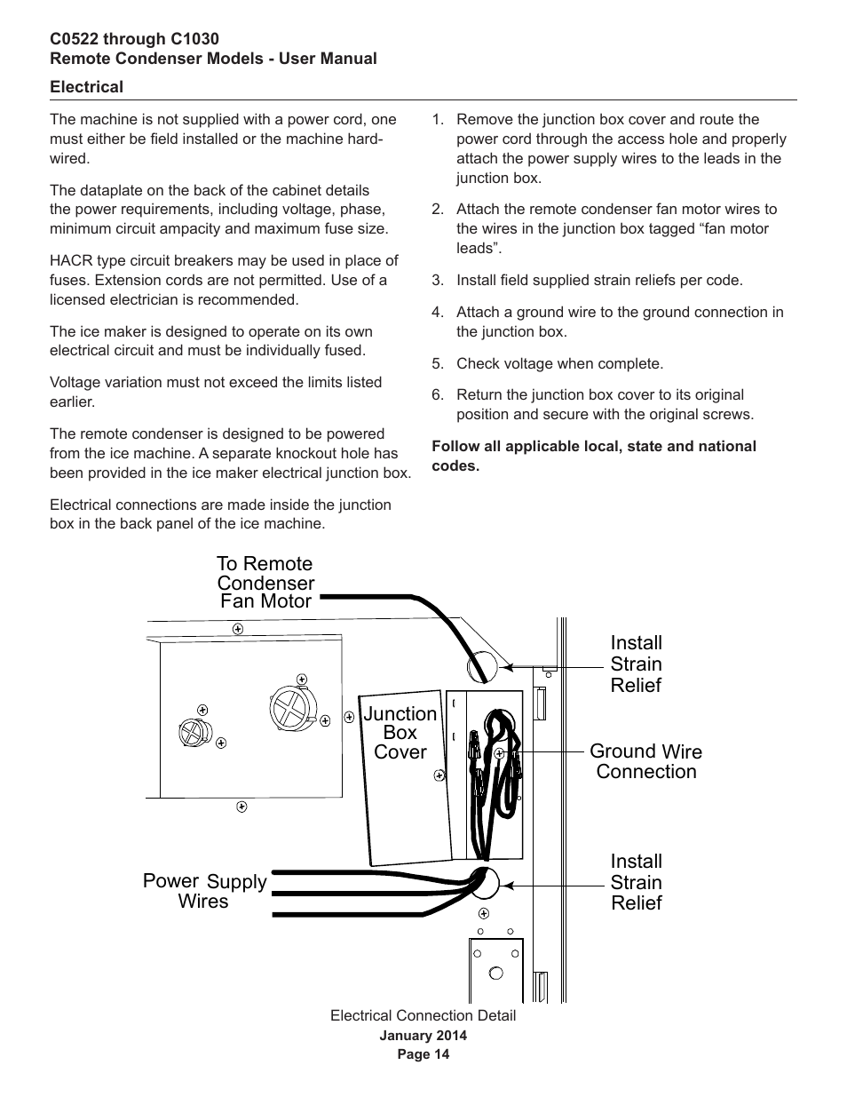 Electrical | Scotsman C0522R User Manual | Page 15 / 26