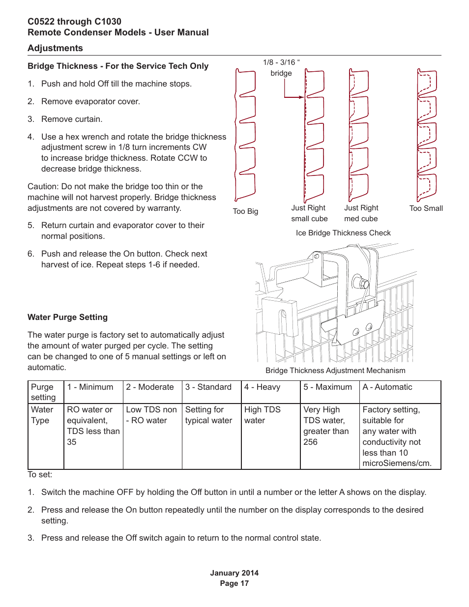 Adjustments | Scotsman C0522R User Manual | Page 18 / 26