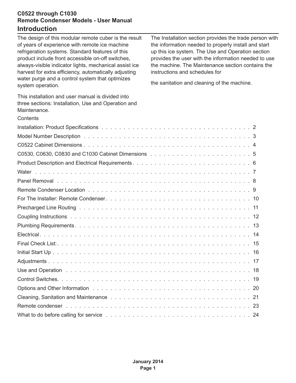 Introduction | Scotsman C0522R User Manual | Page 2 / 26