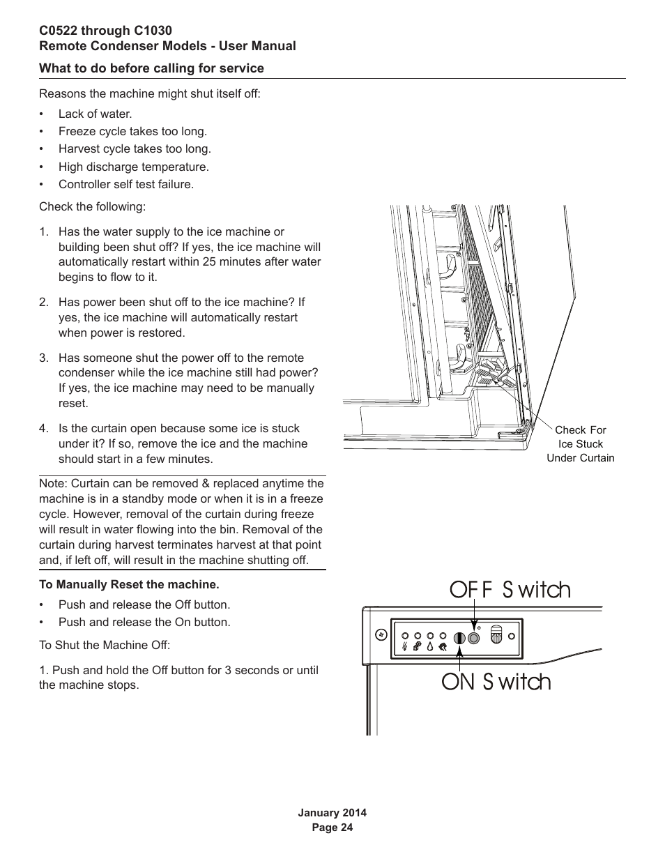 What to do before calling for service | Scotsman C0522R User Manual | Page 25 / 26