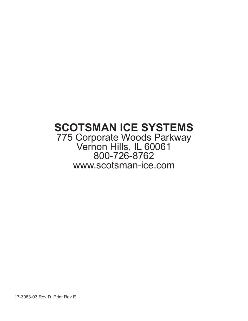 Scotsman ice systems | Scotsman C0522R User Manual | Page 26 / 26