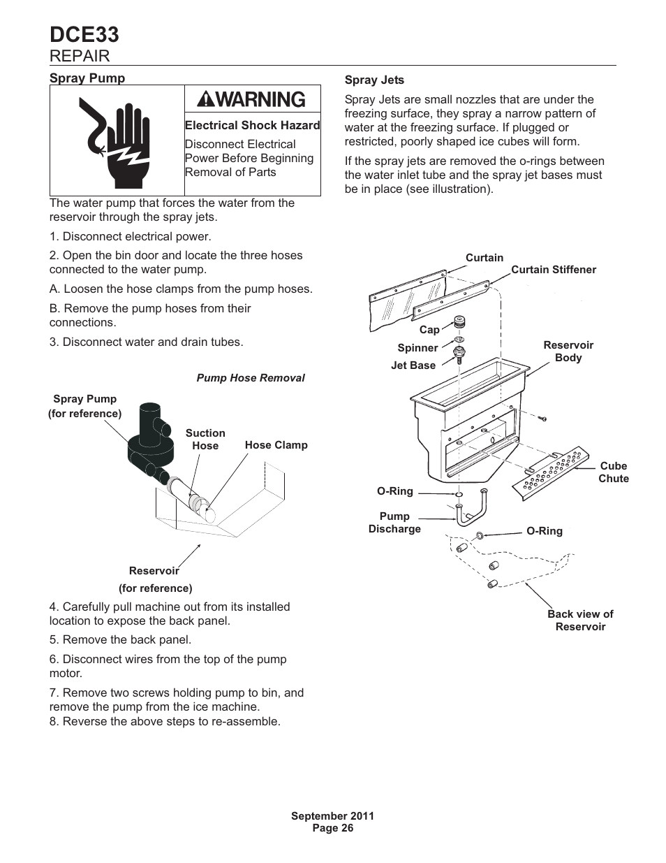 Repair, Dce33 | Scotsman DCE33 User Manual | Page 26 / 26