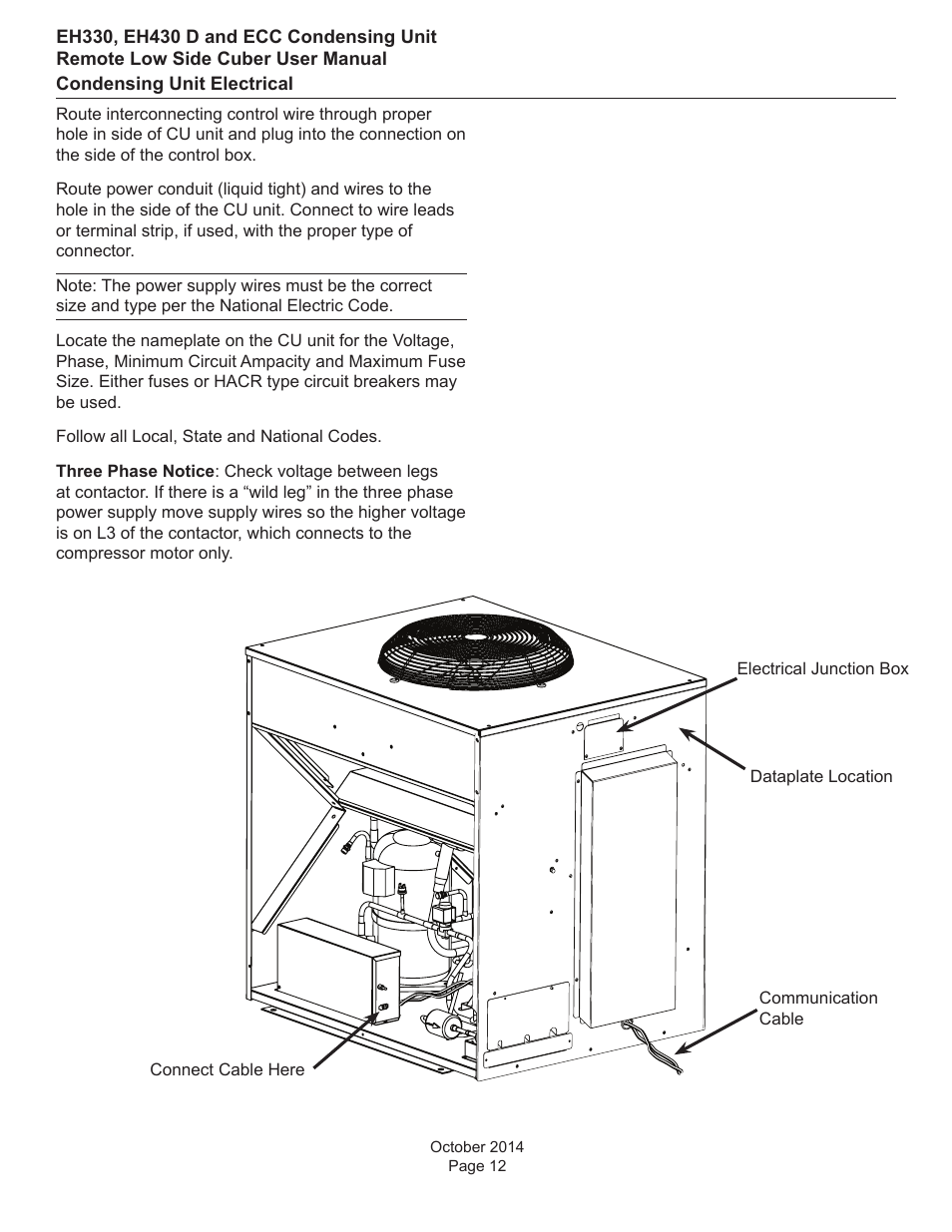 Scotsman EH330 D with ECC Condensing Unit User Manual | Page 13 / 31