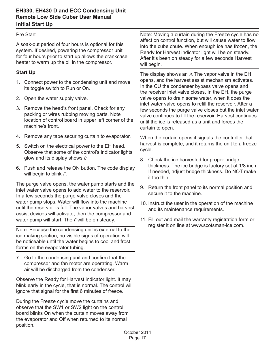 Scotsman EH330 D with ECC Condensing Unit User Manual | Page 18 / 31