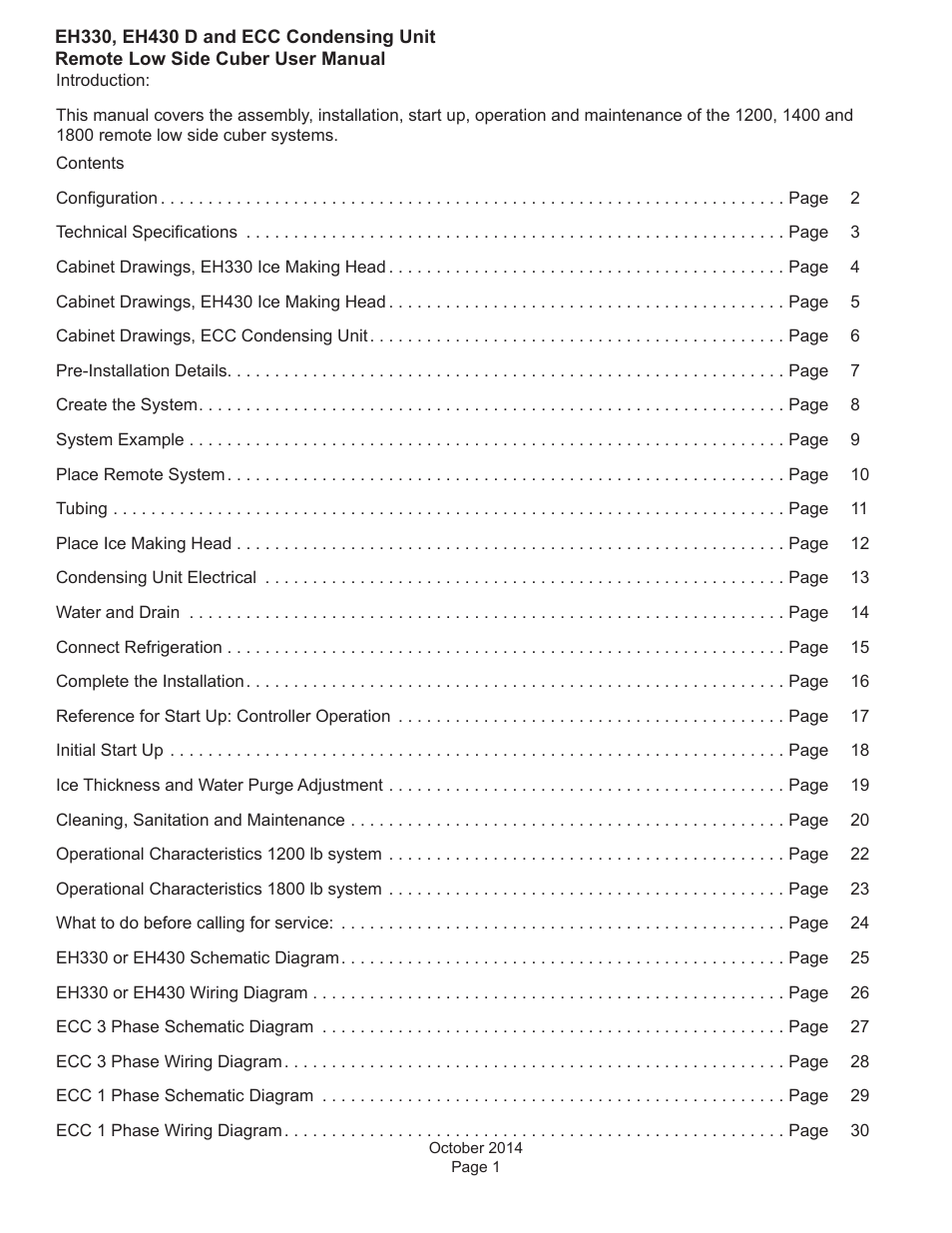 Scotsman EH330 D with ECC Condensing Unit User Manual | Page 2 / 31