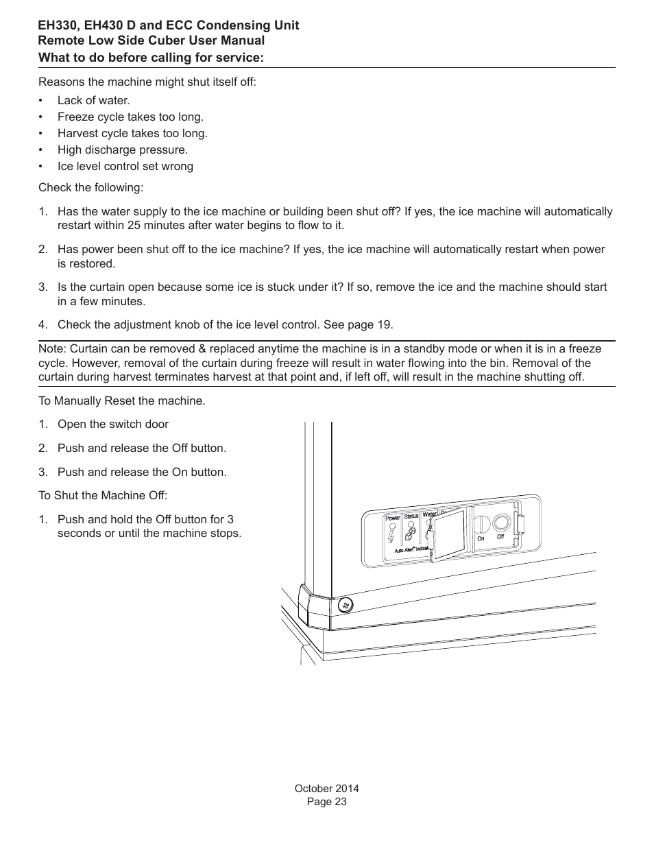 Scotsman EH330 D with ECC Condensing Unit User Manual | Page 24 / 31